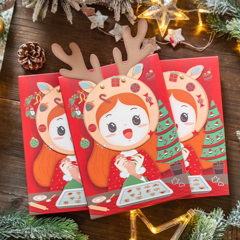 กล่องใส่ขนมลายกวางคริสมาสต์ Raindear Christmas (แพค 5 ใบ)