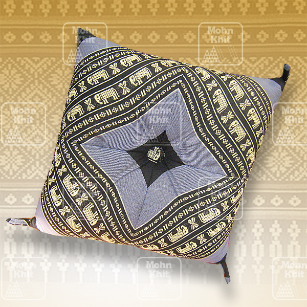 หมอนอิงเจาะกระดุมแต่งมุม 38x38 Cm, Thai Leaning Cushions backrest Khit, Pillow Small 38x38Cm Kapok100%