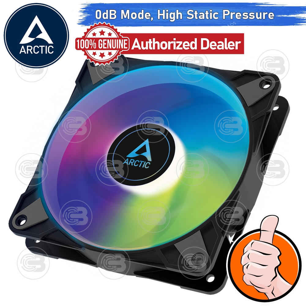 [CoolBlasterThai] ARCTIC P12 PWM PST A-RGB 0dB Black (size 120 mm.) PC Fan Case ประกัน 6 ปี