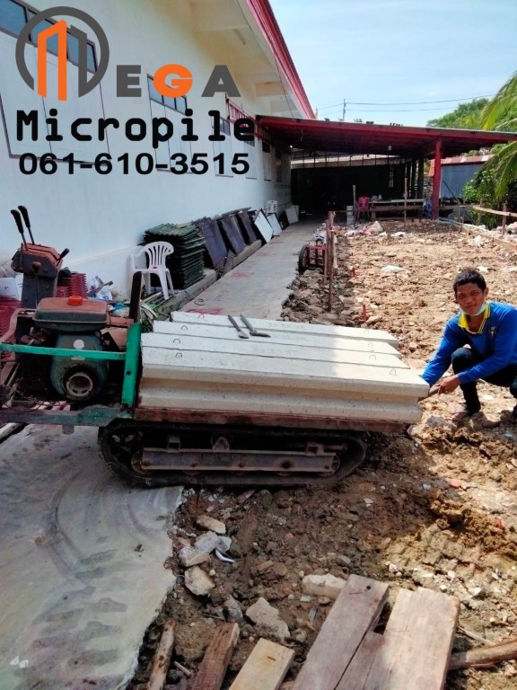 ตอกเสาเข็มไมโครไพล์ I 22 หน้างาน วัดบัวผัน