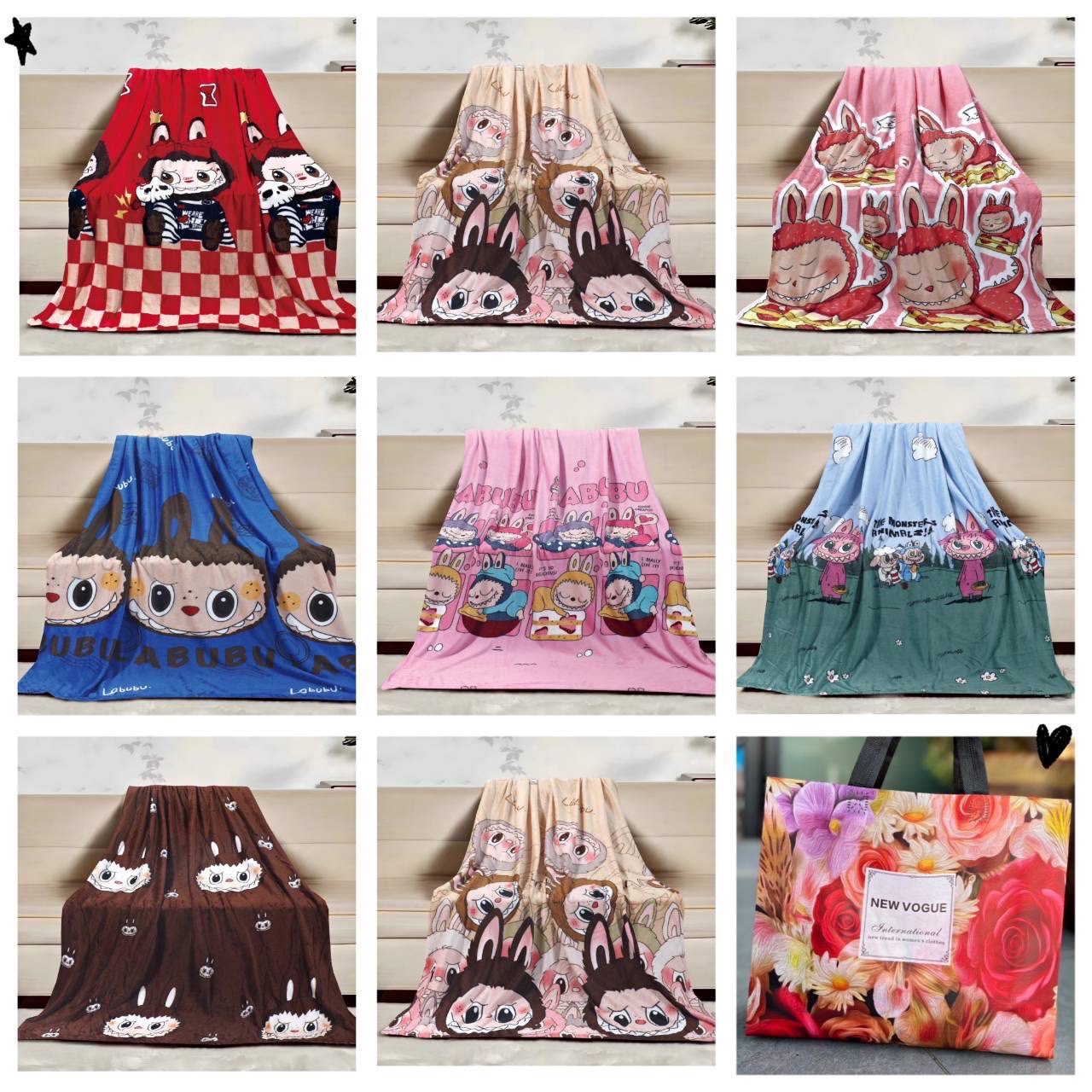 ผ้าห่มนาโนบาง 4ฟุต 100ผืน คละลาย