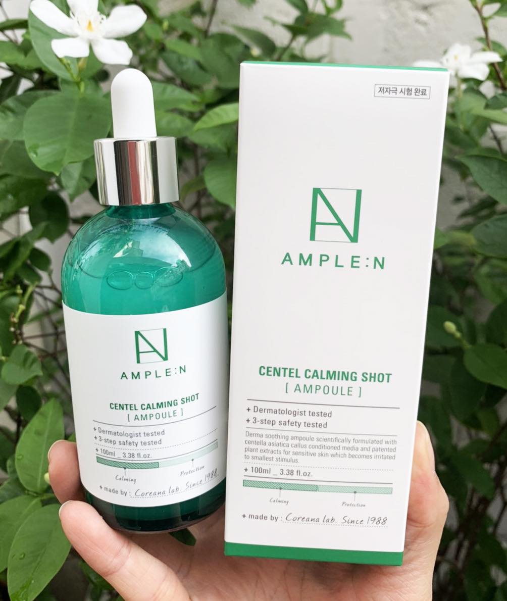 Coreana Ample : N Centel Calming Shot Ampoule 100ml. เซรั่มที่มีสารสกัดจากใบบัวบก