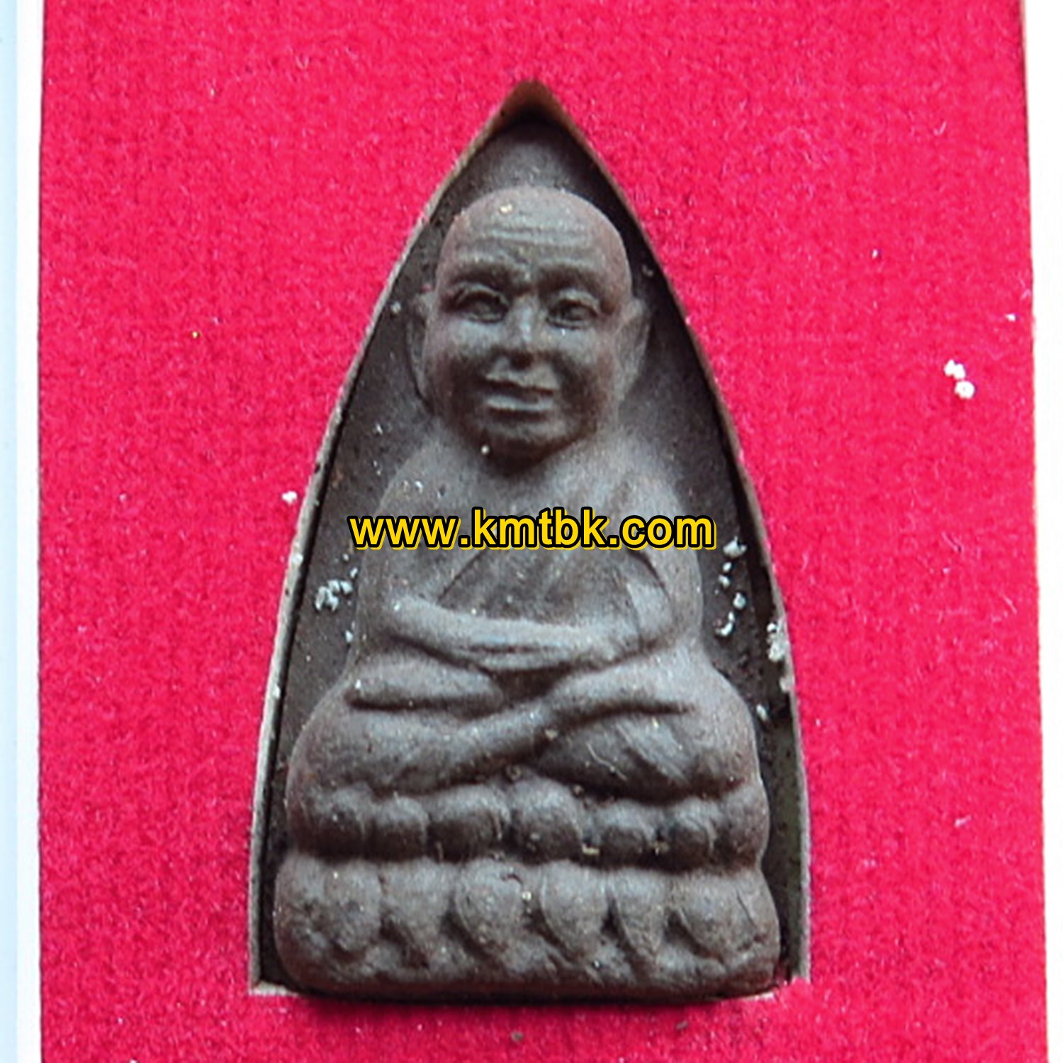 พระหลวงปู่ทวด วัดวิเศษการ จ.กรุงเทพฯ (ที่ระลึกสร้างกุฎิ) พิมพ์เตารีด เนื้อผง ขนาดห้อยคอ สูง 3ซม.