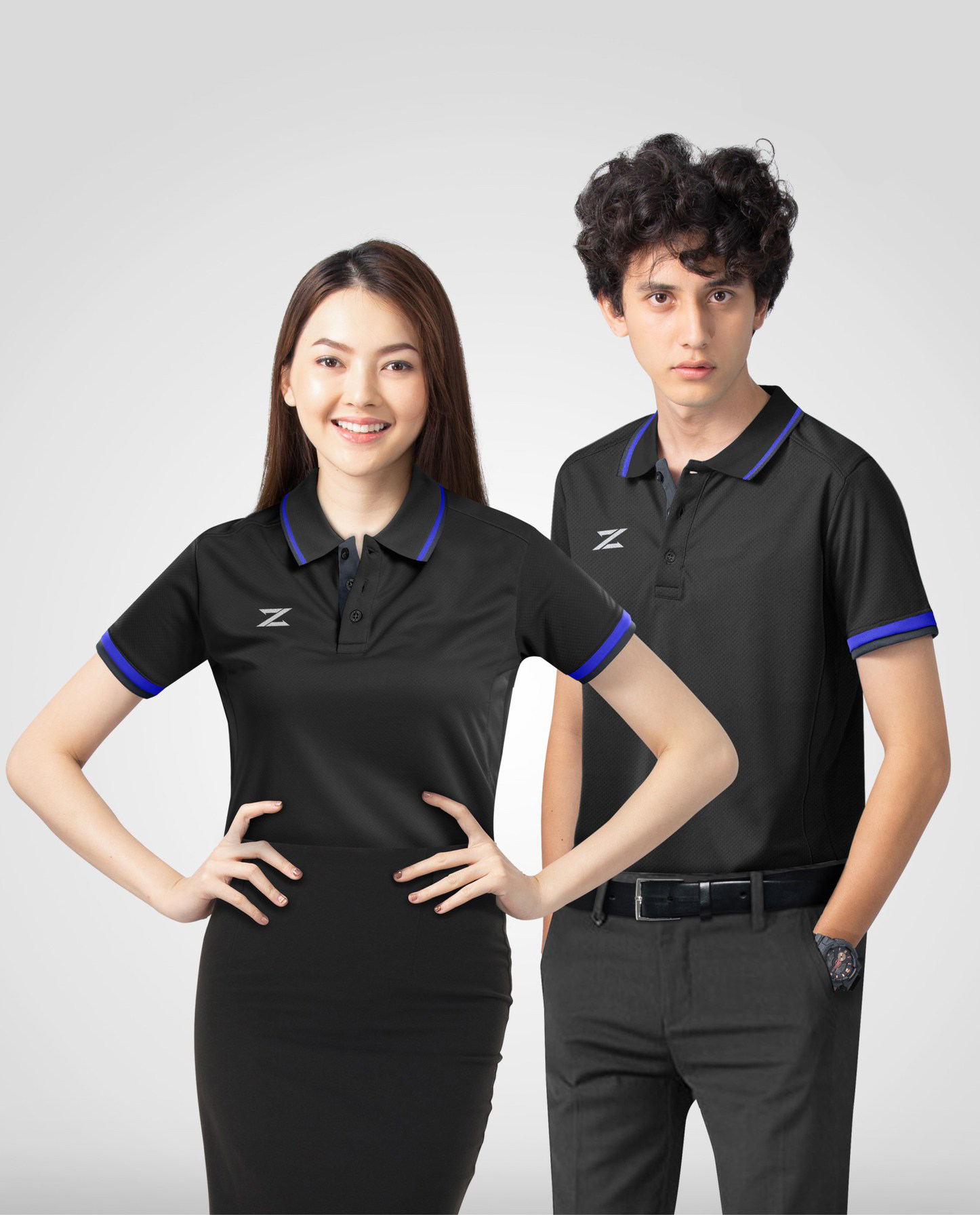 CADANZA CDL-3 POLO SPORT เสื้อโปโลสปอร์ต เสื้อคอกปก เสื้อยูนิฟอร์ม สีดำ