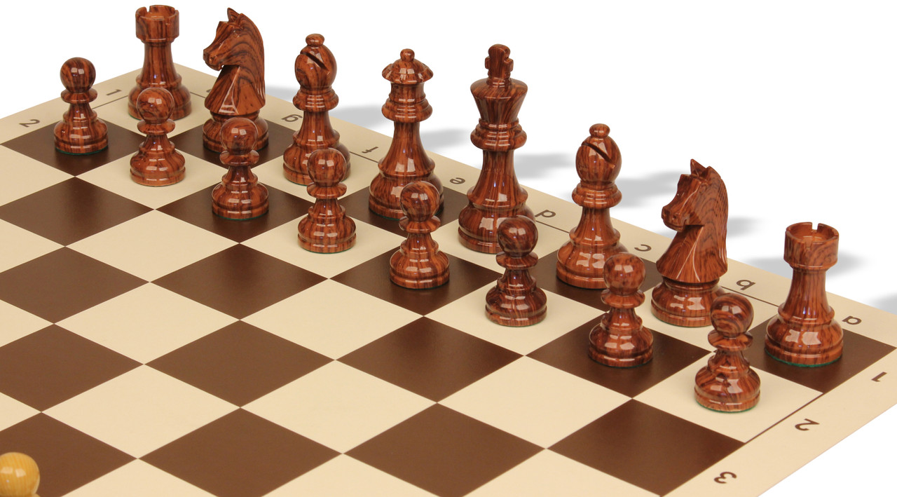 ชุดหมากรุกสากล German Knight Series Chess Set - Polish Wood Grain