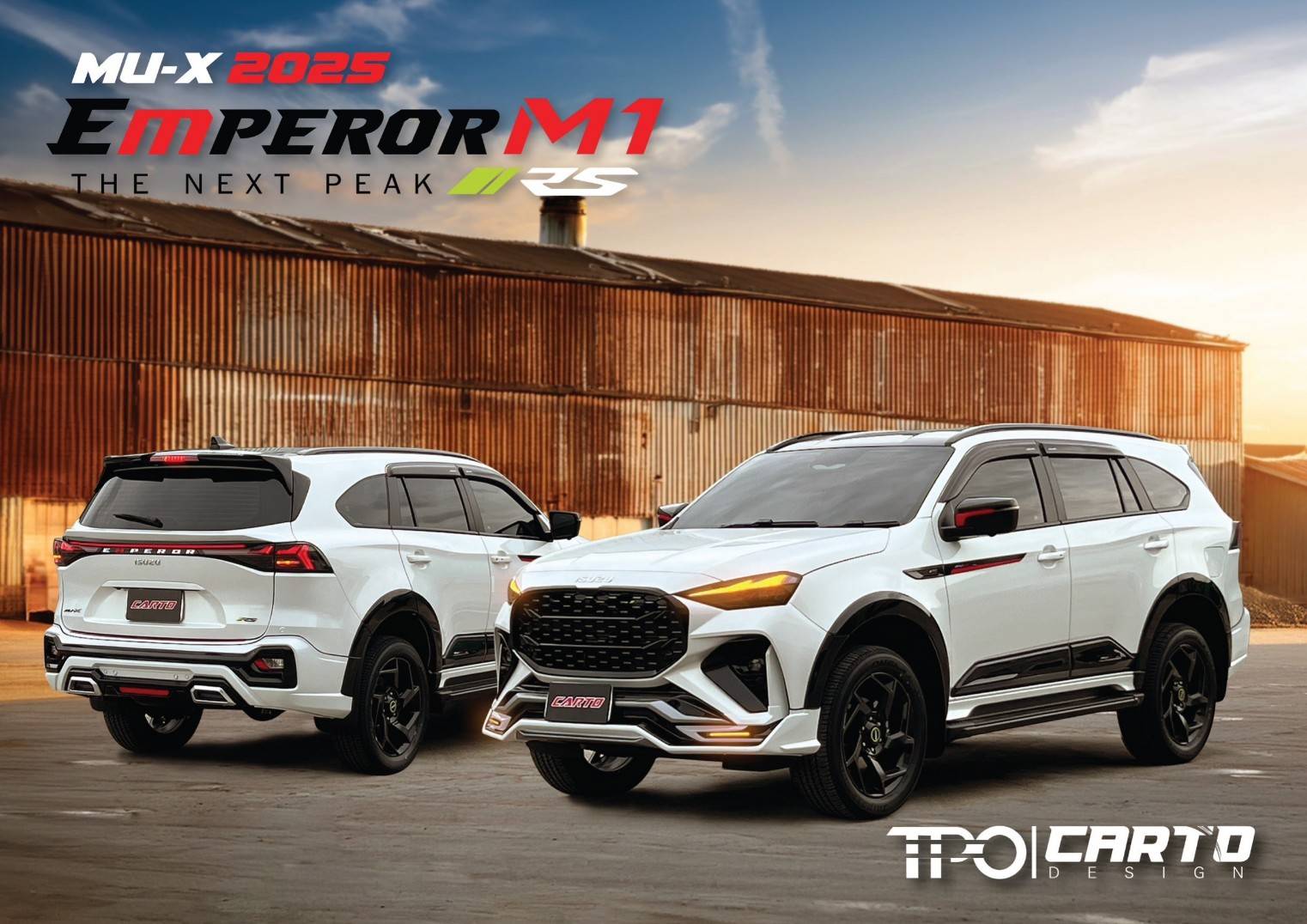 ชุดแต่ง ชุดสเกิร์ต Isuzu MU-X 2025 รุ่น EMPEROR M1 เฉพาะ RS