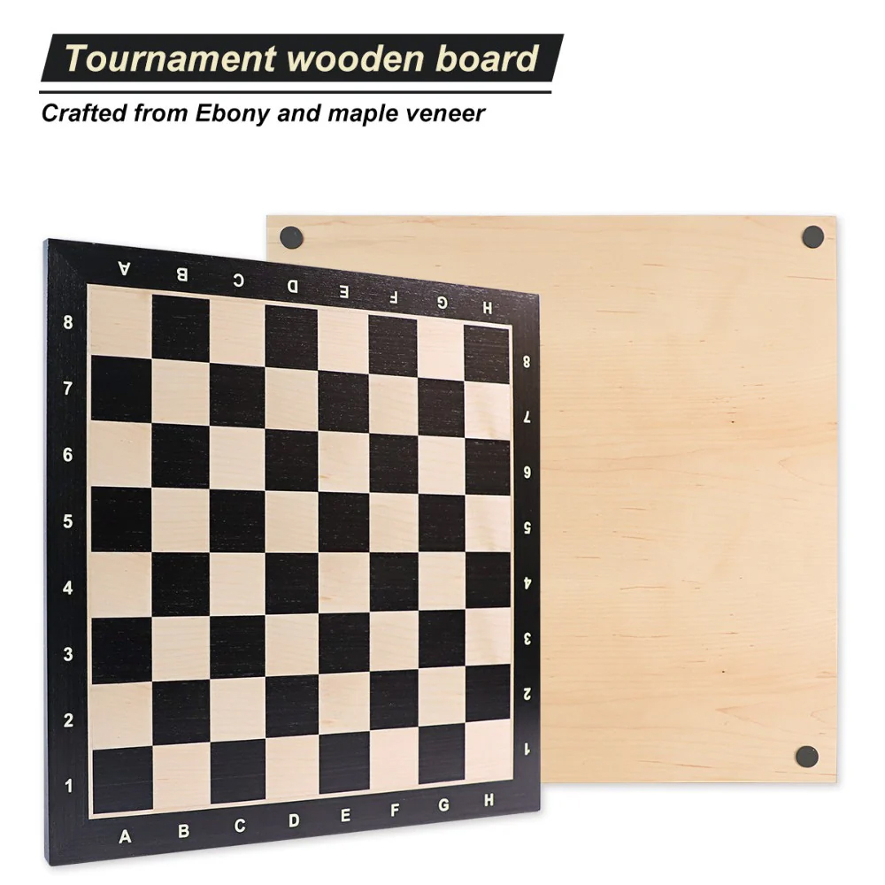 21" Ebony & Maple Wooden Chess Board กระดานหมากรุกสากลไม้Ebony