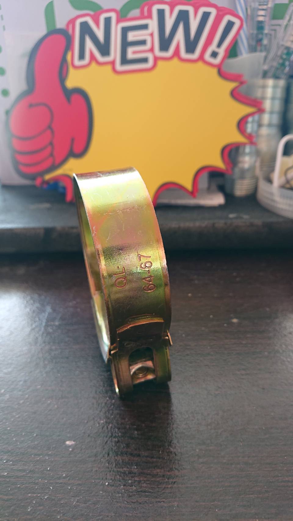 เข็มขัดรัดท่อชุบซิงค์ ปลอกรัดชุบซิงค์ 64-67 มม. สายรัดท่อ กิ๊บรัดท่อ ปลอกรัดอย่างดี ราคา/ชิ้น#6467