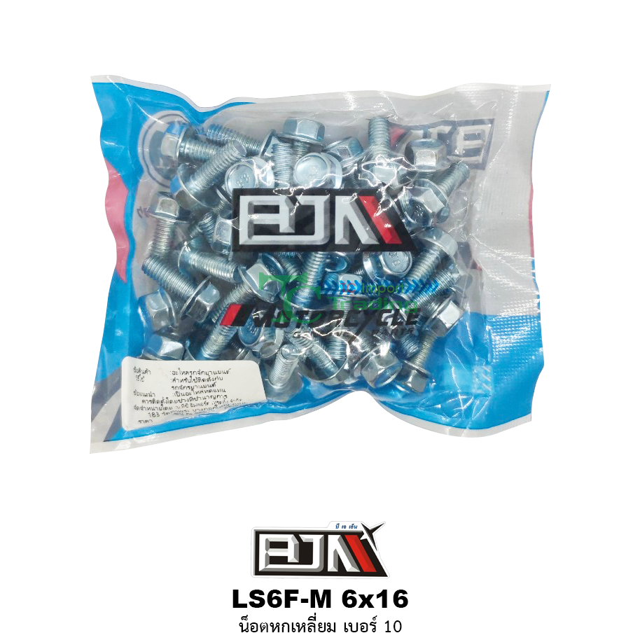 LS6F-M 6x16 น็อตหกเหลี่ยมเบอร์ 10 ( 1 ถุงมี 50 ตัว )