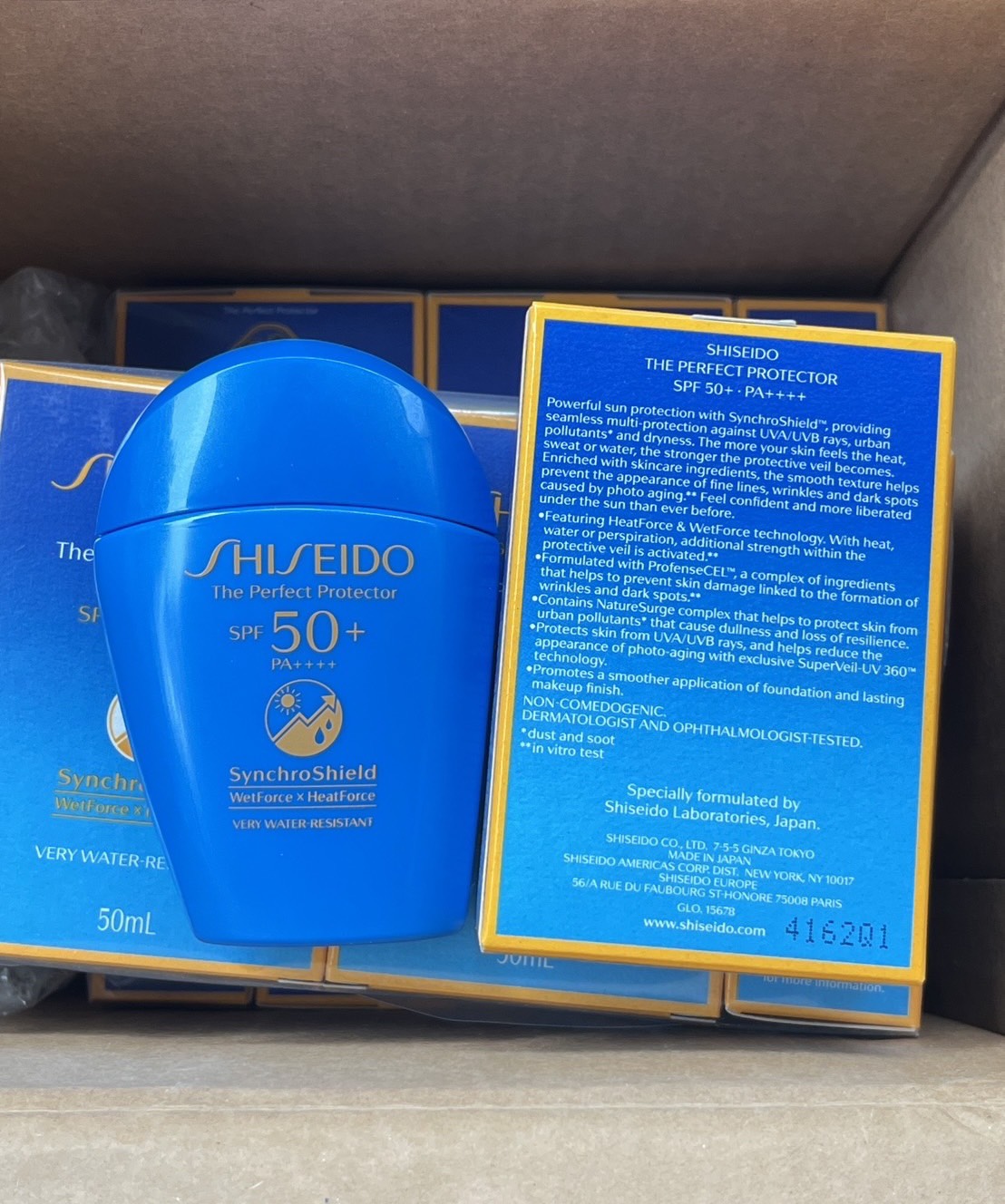 Shiseido Ginza Tokyo The Perfect Protector SPF50+ PA+++ Synchro Shield WetForce x HeatForce 50 ml. สูตรใหม่