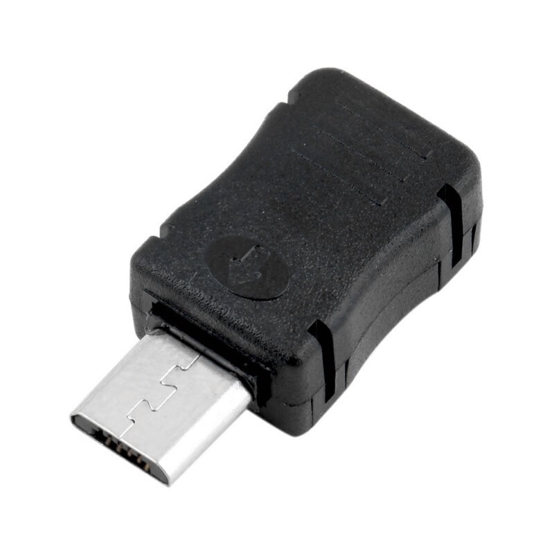 Micro USB 5 Pin Male Plug Socket with Black Plastic Cover