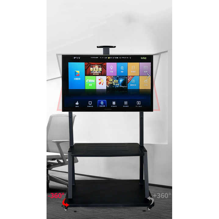 PPS-55100 Heavy-Duty ขาตั้งทีวี, ขาตั้งจอ 60"- 100" [ไม่ก้ม-เงย] for Interactive Signage, Max VESA 1000x600 mm., weight capacity 120 Kg.