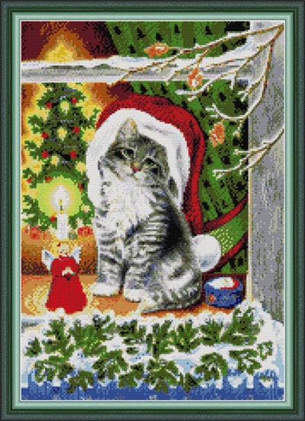 Christmas kitten (ไม่พิมพ์/พิมพ์ลาย)