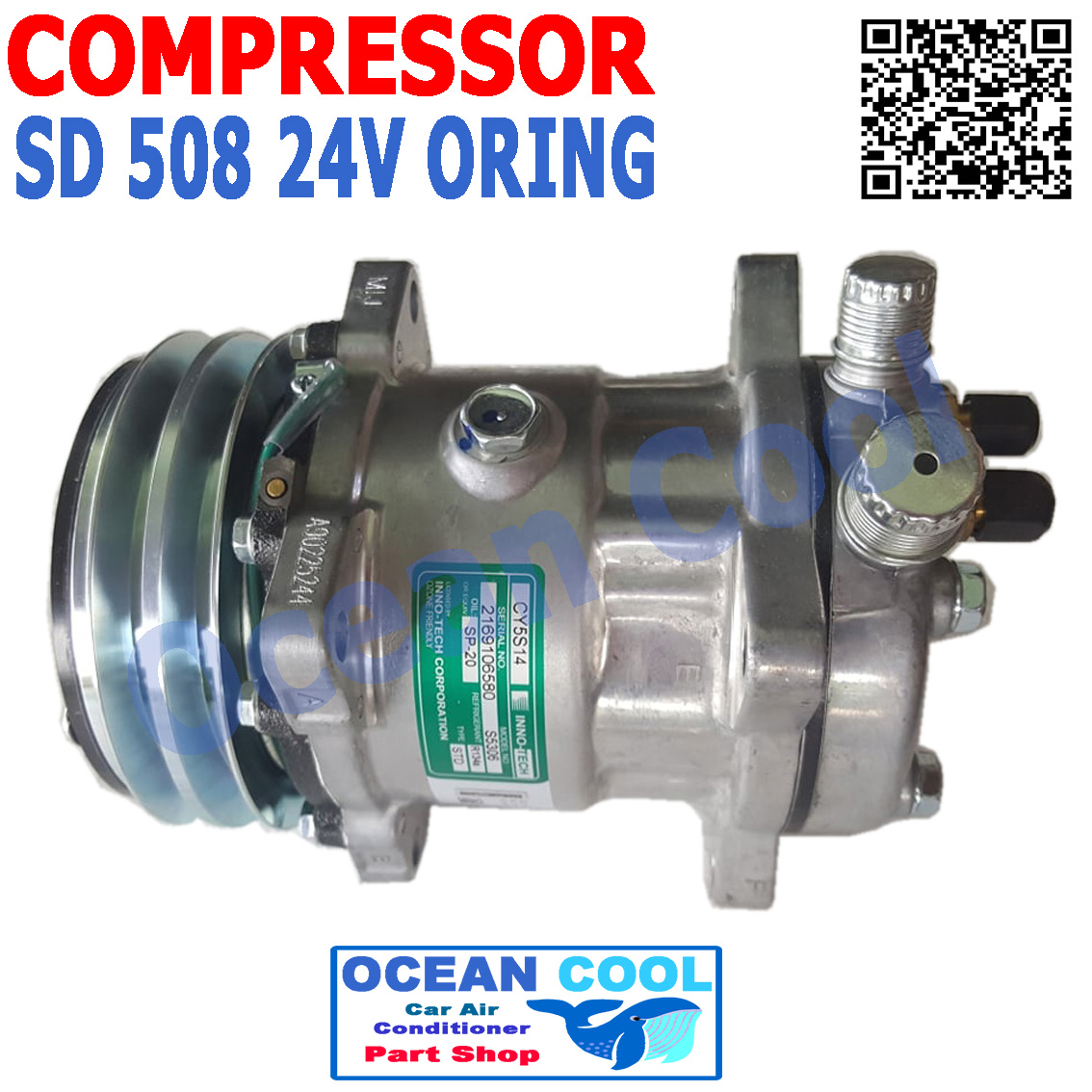คอมเพรสเซอร์ SD508 24V เทเปอร์ Compressor SD 508 24V Taper สิงคโปร์ คอมแอร์รถยนต์ คอมแอร์ คอมเพลสเซอร์ COM0072 อะไหล่ แอร์ รถยนต์