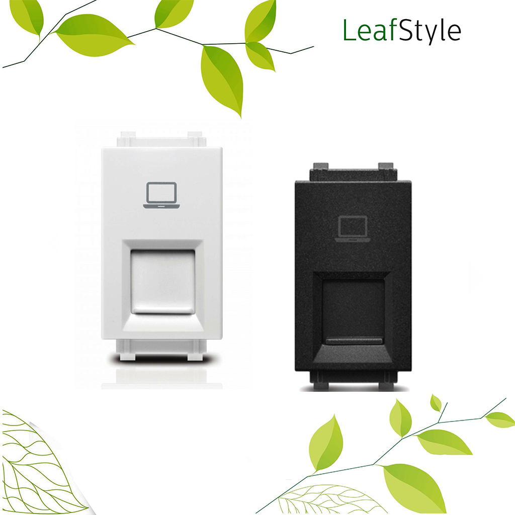 เต้ารับคอมพิวเตอร์สำหรับเชื่อมอินเตอร์เน็ต (LAN) Cat 6 ฟิลิปส์ รุ่นลีฟ LeafStyle 1M RJ45 Cat6 PHILIPS