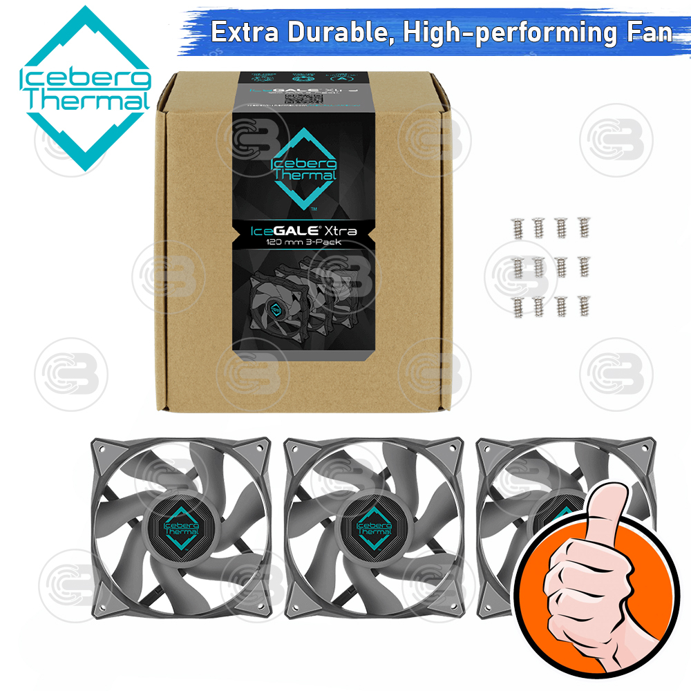 [CoolBlasterThai] Iceberg Thermal IceGALE Xtra 120 Gray Fan Case (size 120 mm.) X3 Value Pack ประกัน 6 ปี