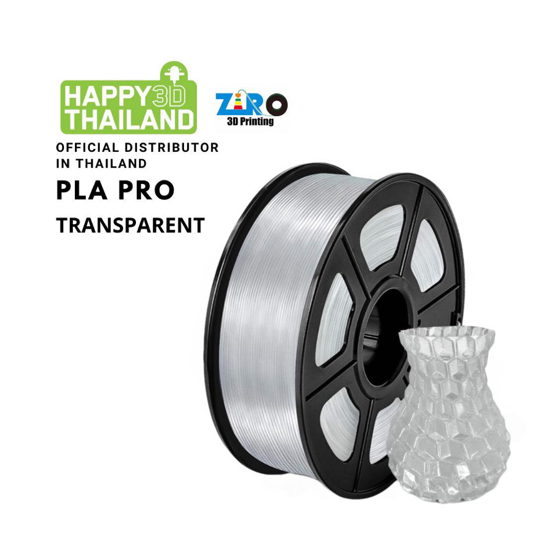 Ziro เส้นพลาสติก PLA Pro / + โปร่งแสง.12 สี Translucent & Fluorescent.1.75mm, 1kg