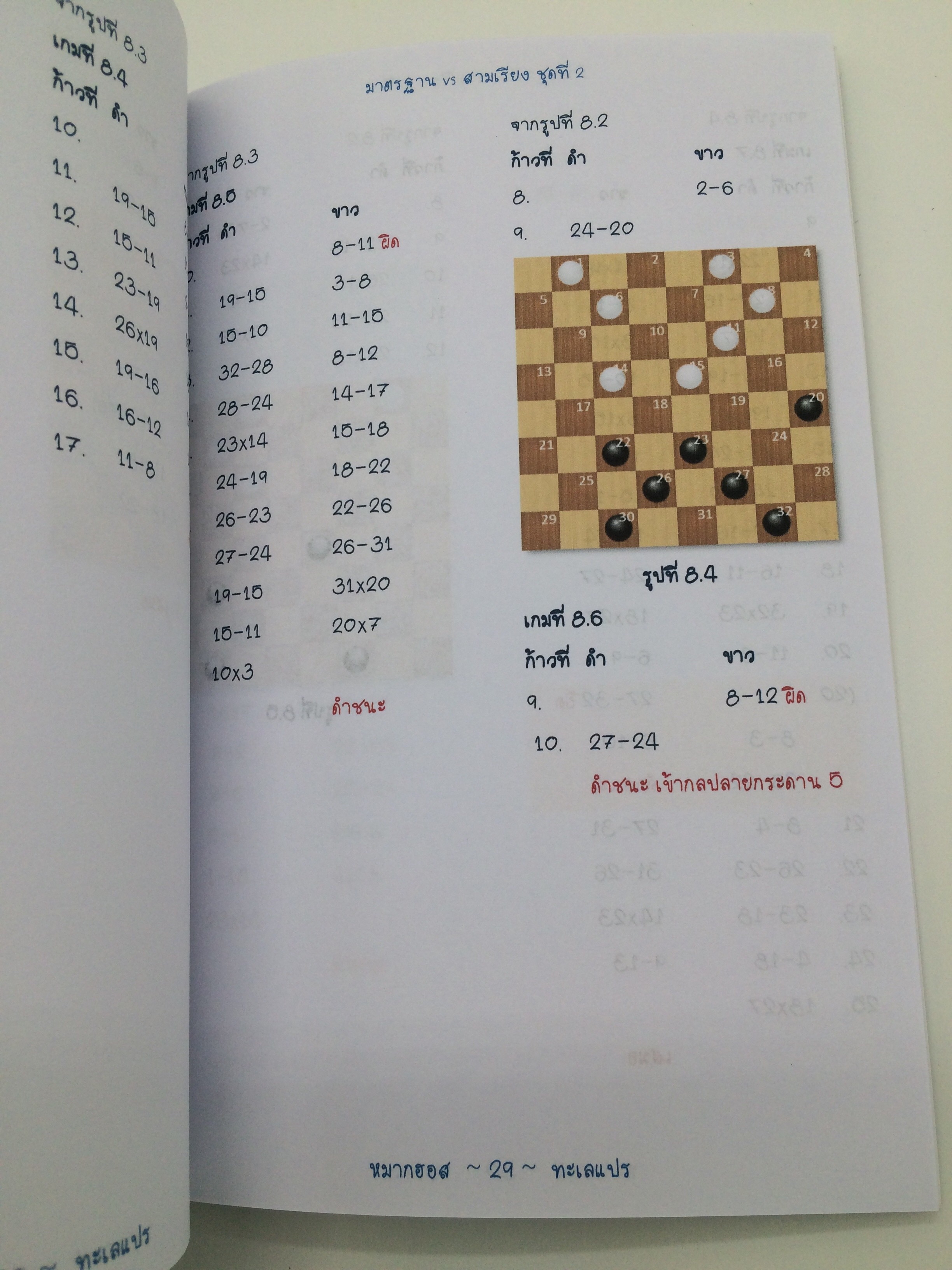 คู่มือหมากฮอส มาตรฐานกับสามเรียง ฉบับเดินก่อน 2เล่ม