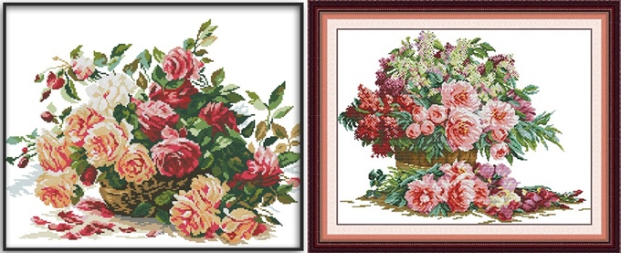 Basket of roses (ไม่พิมพ์/พิมพ์ลาย)