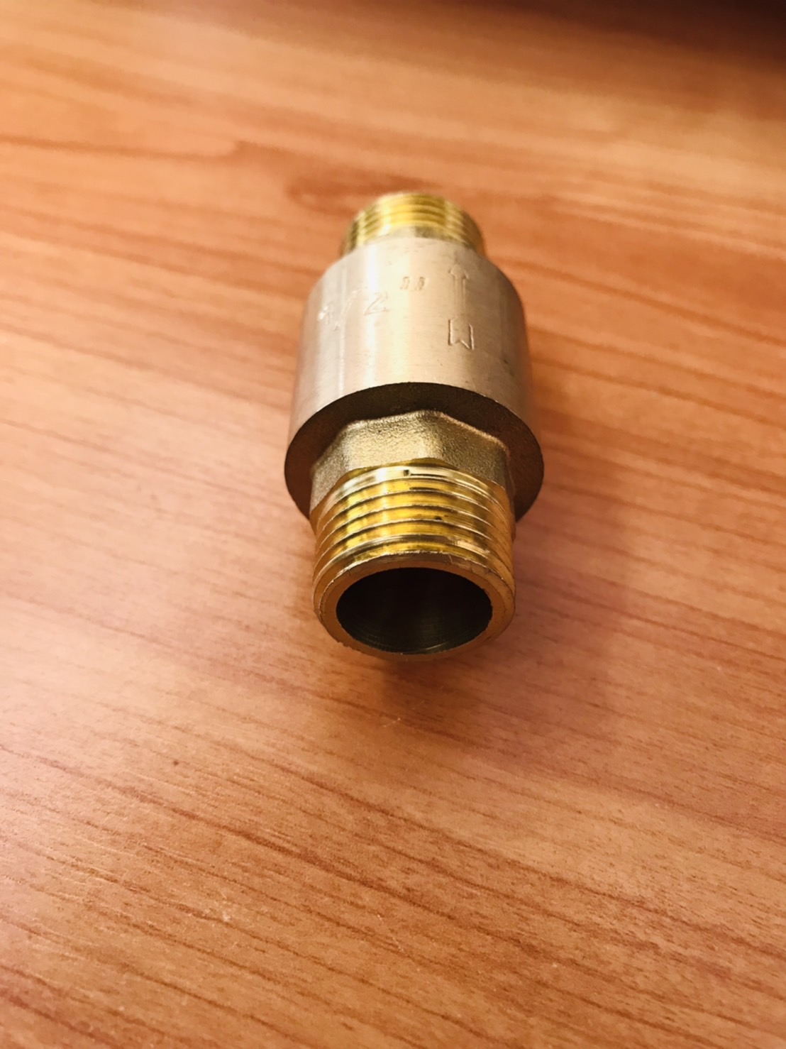 เช็ควาล์วทองเหลือง ขนาด 1/2 นิ้ว เกลียวนอก-นอก ( Brass Check Valve 1/2 inch Male-Male Thread ) #0007