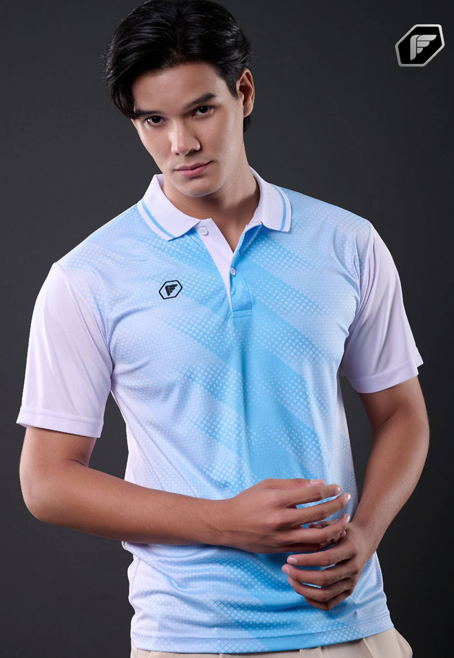 PEGAN POLO SPORT 16-24072 เสื้อโปโล เสื้อคอปก สปอร์ตพิมพ์ลาย สีขาว
