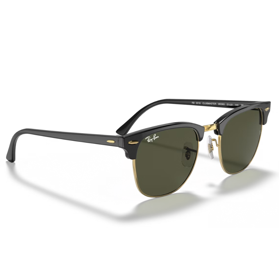 แว่นกันแดด Ray-Ban RB3016 W0365 Clubmaster Black/Gold G-15 S.51