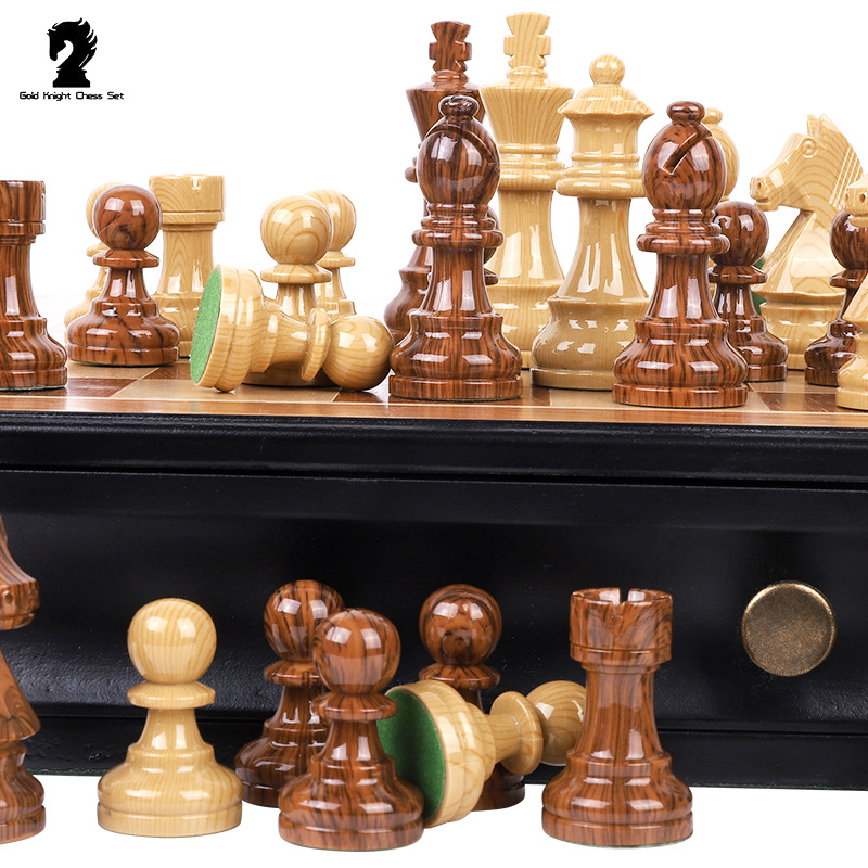 ชุดหมากรุกสากลไม้ German Knight Staunton Wooden Chess Set 4