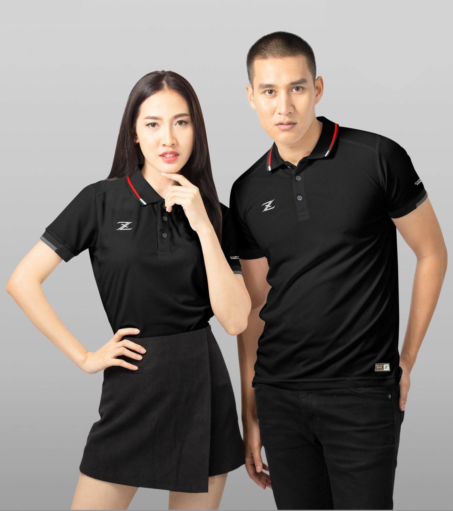 CADENZACL-12 POLO SPORT เสื้อโปโล เสื้อโปโลสปอร์ต เสื้อคอปก สีดำ