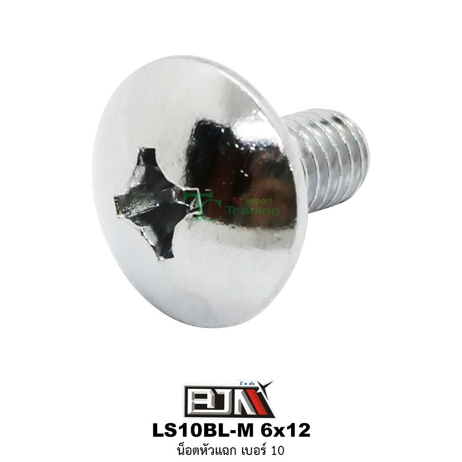 LS10BL-M 6x12 น็อตหัวแฉก เบอร์10 ( 1 ถุงมี 50 ตัว )