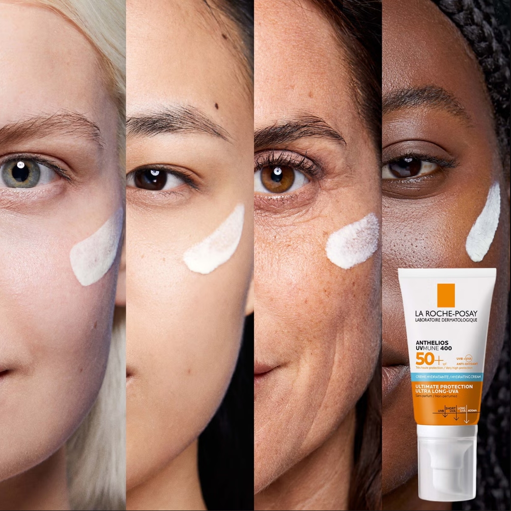 La Roche-Posay Anthelios UVMune 400 Hydrating Cream SPF50+ 50ml. ครีมกันแดดสำหรับผิวแห้ง แถบฟ้า