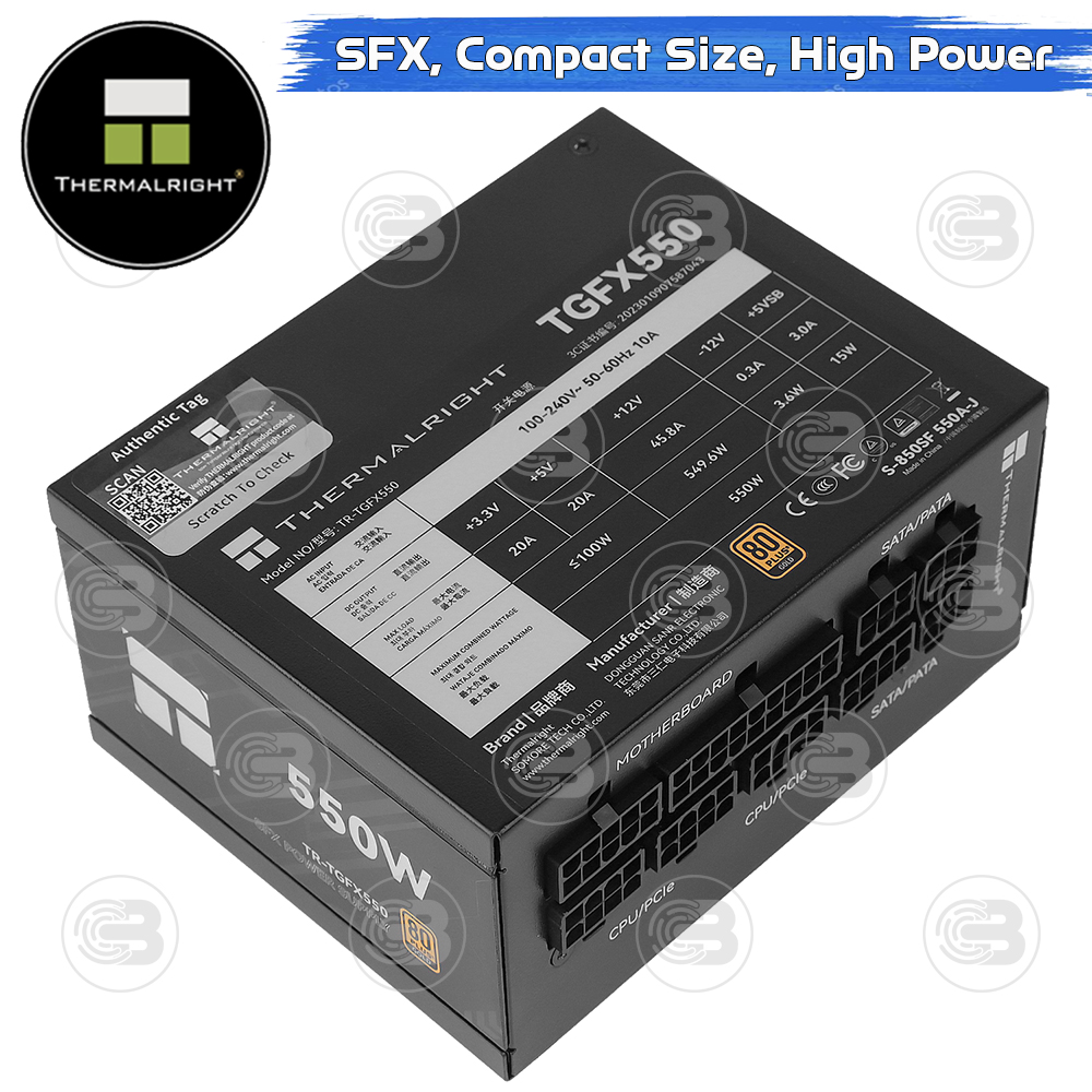 [CoolBlasterThai] Thermalright SFX Power Supply 550W 80 Plus Gold Embossed Full Modular (TGFX 550) ประกัน 5 ปี