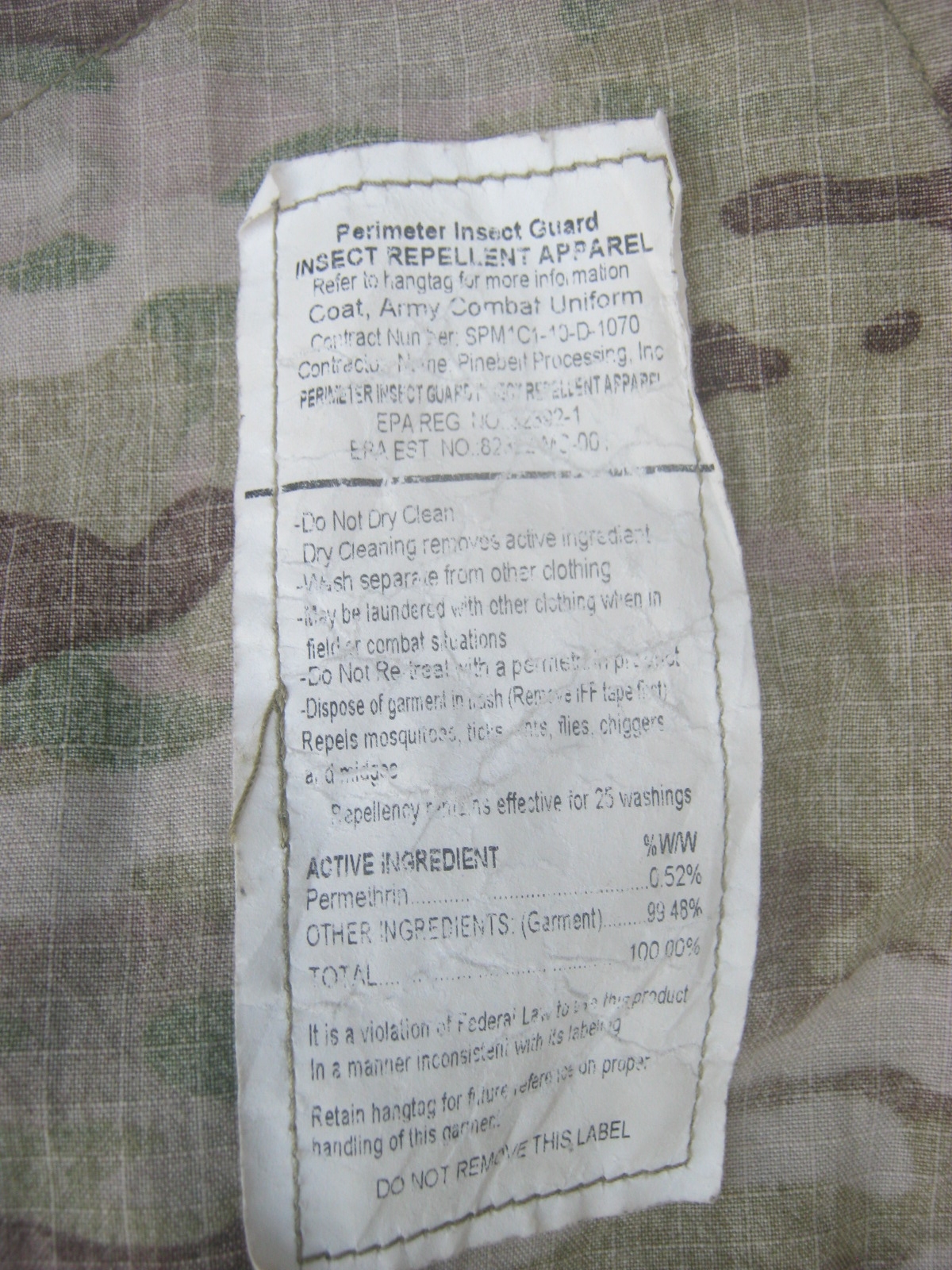 เสื้อทหารสหรัฐ ลายมัลติแคม Large XLong