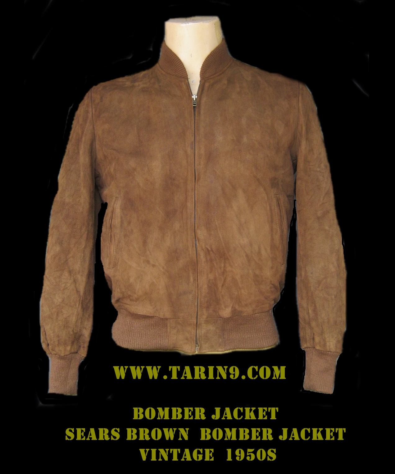 เสื้อ sears brown bomber Bomber jacket Vintage 1950s