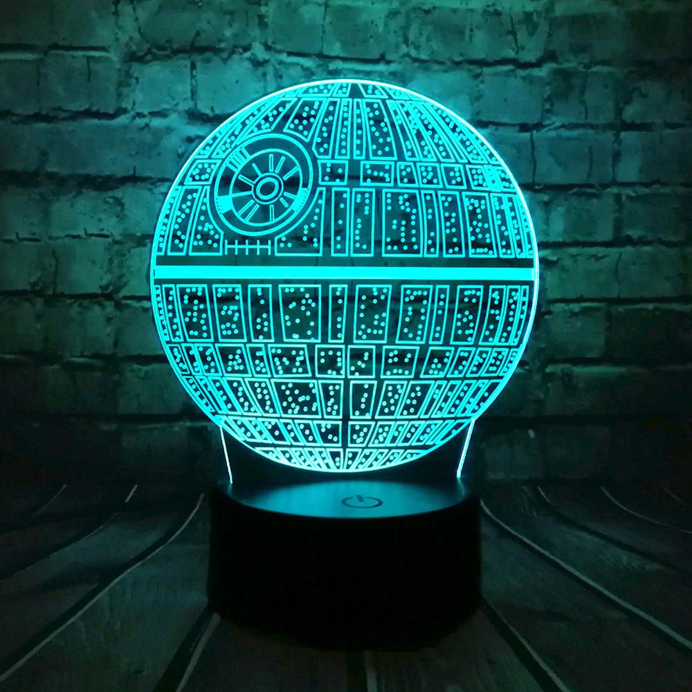 โคมไฟ 3D LED 7 Color (รุ่นรีโมท) Death Star I - Star Wars Lamp
