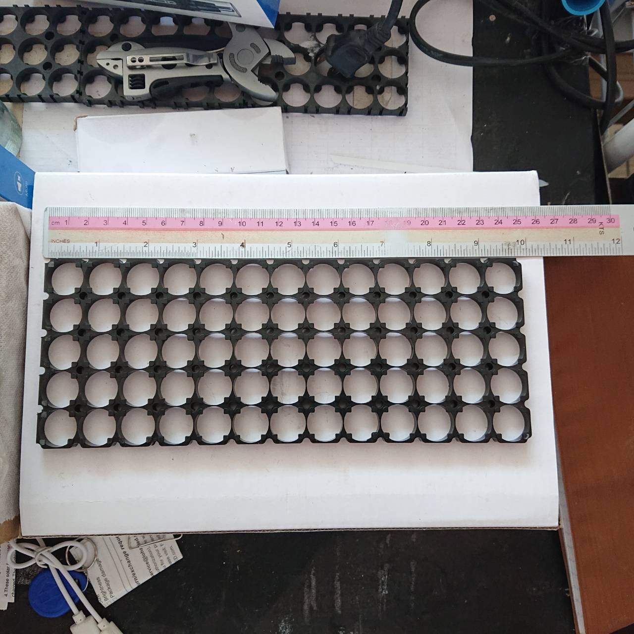 ตัวยึดแบตเตอรี่ ตัวแพ็คแบตเตอรี่ ตัวยึดแบตเตอรี่ลีเธียม18650 5*13ช่อง #Spacer Holder ตัวแพ็คถ่านสำหรับรถไฟฟ้า #1865013