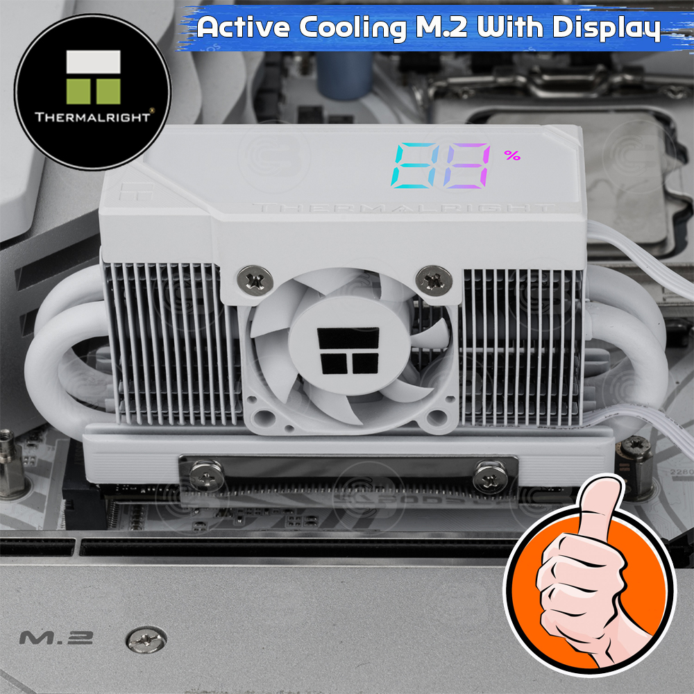 [CoolBlasterThai] Thermalright HR-10 2280 PRO Digital WHITE SSD M.2 COOLING KIT With Heatpipe