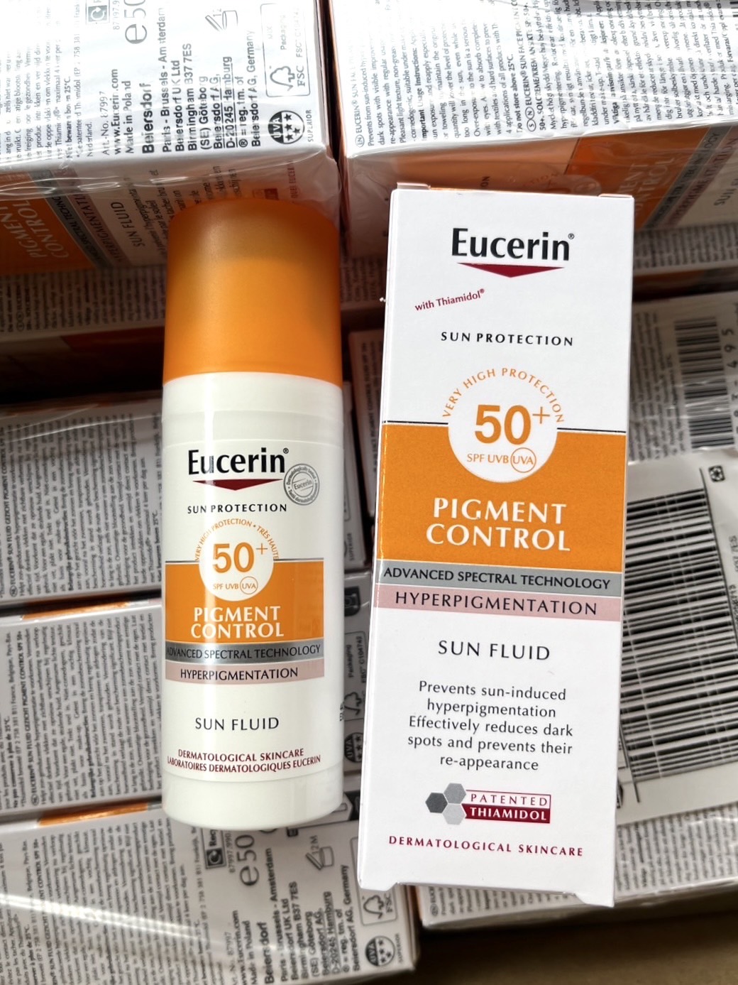 Eucerin Pigment Control Sun Fluid SPF 50+ 50ml. ครีมกันแดดยูเซอริน ลดฝ้า