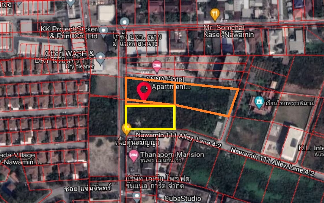 ขายที่ดิน 3 ไร่ 80 ตร.ว. ติดปากซอยนวมินทร์ 111 (แจ่มจันทร์) แยก 4-2 ใกล้ถ.เกษตร-นวมินทร์ 450 ม. แบ่งขายได้