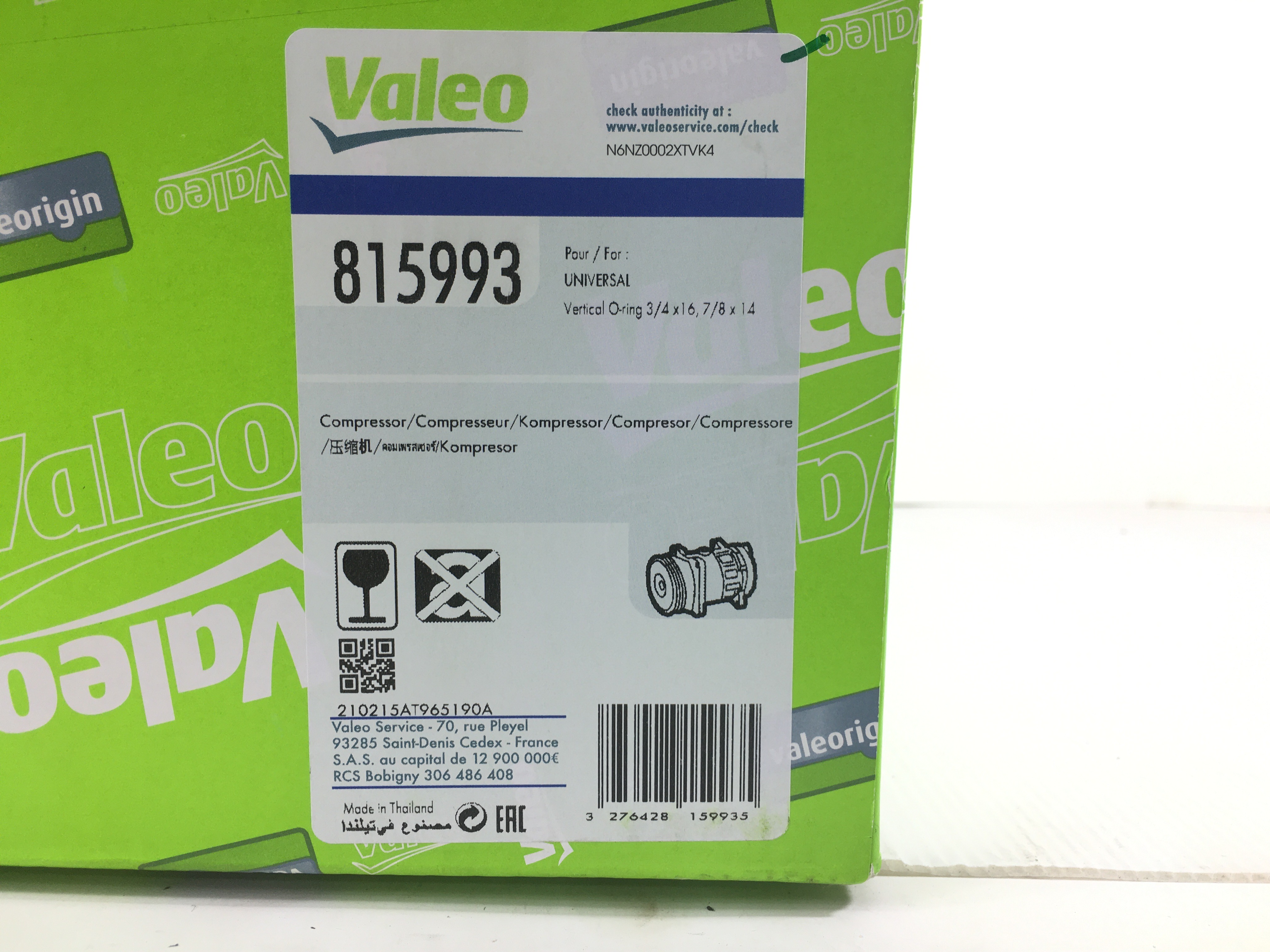 คอมเพรสเซอร์ วาริโอ เเท้ 12v kiki COM0008 HFC-134A compressor Valeo T965190A Ocean Cool HIGH 2.9 MPaG LOW 1.5 MPaG คอมแอร์รถยนต์ คอมแอร์ คอมเพลสเซอร์ คอม อะไหล่ แอร์ รถยนต์