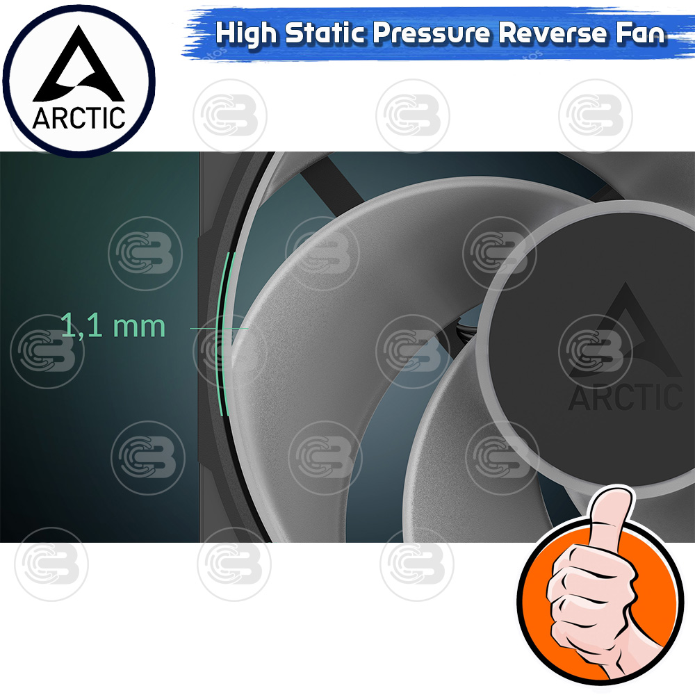 [CoolBlasterThai] ARCTIC P12 PRO REVERSE PST A-RGB BLACK (size 120 mm.) X3 Value Pack PC Fan Case ประกัน 6 ปี