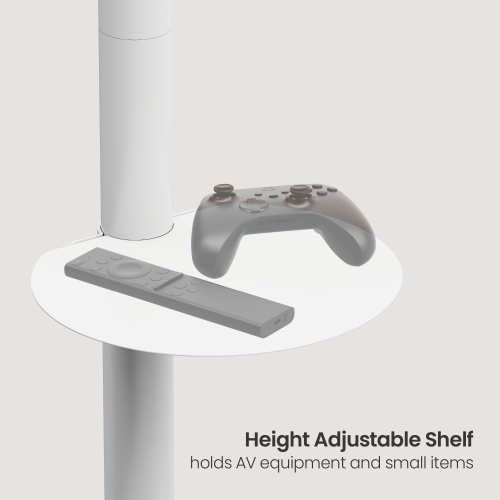 "Stand by You XL" (Matte Black) ขาตั้งทีวี 37-86 นิ้ว Heavy-Duty Mobile TV Floor Stand with shelve, Max VESA 600x400mm., Weight Capacity 50 Kg.(*ไม่รวมจอ)