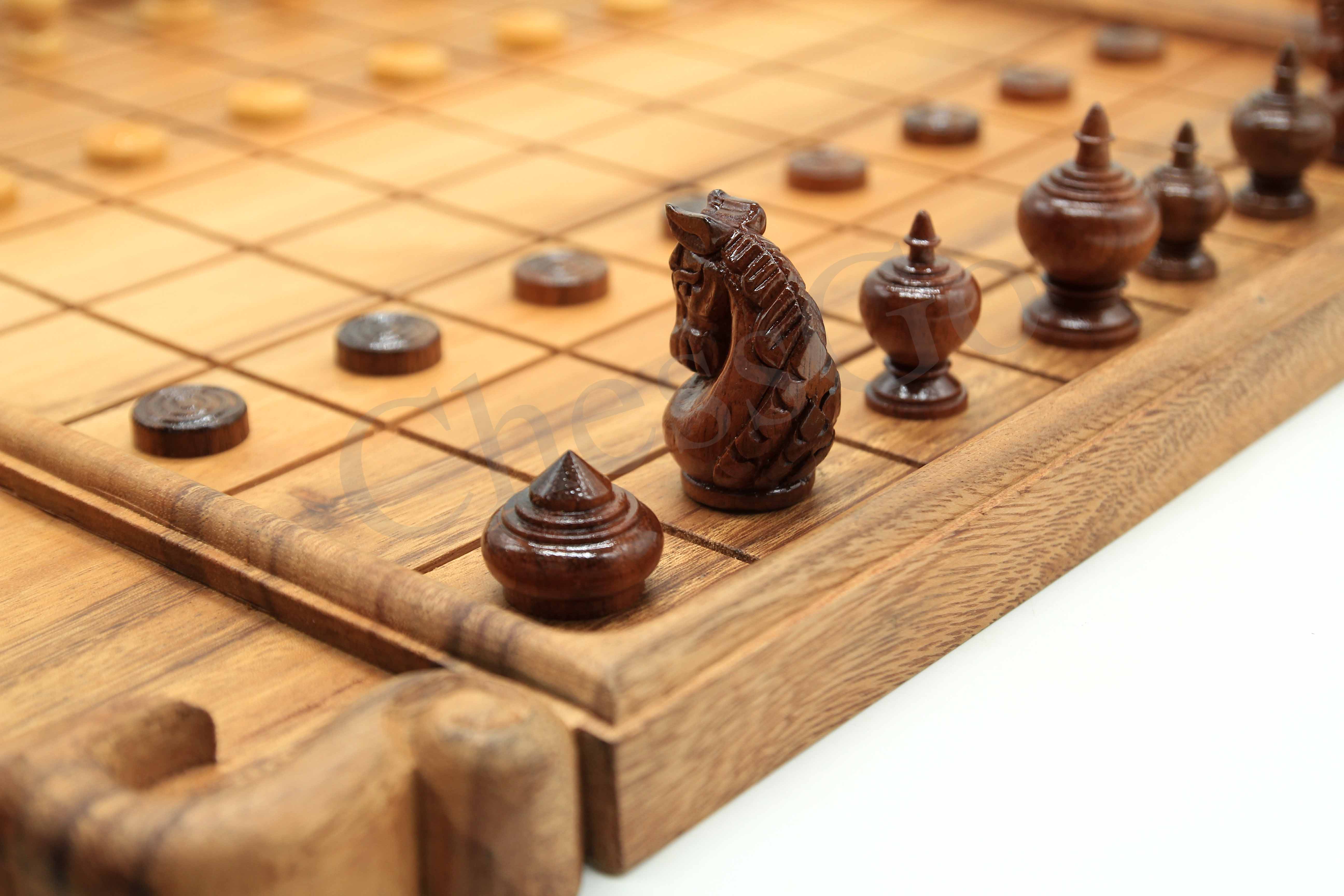 ชุดหมากรุกไทยไม้พฤกษ์B(ตัวไม้รุ่นหงส์มังกร)