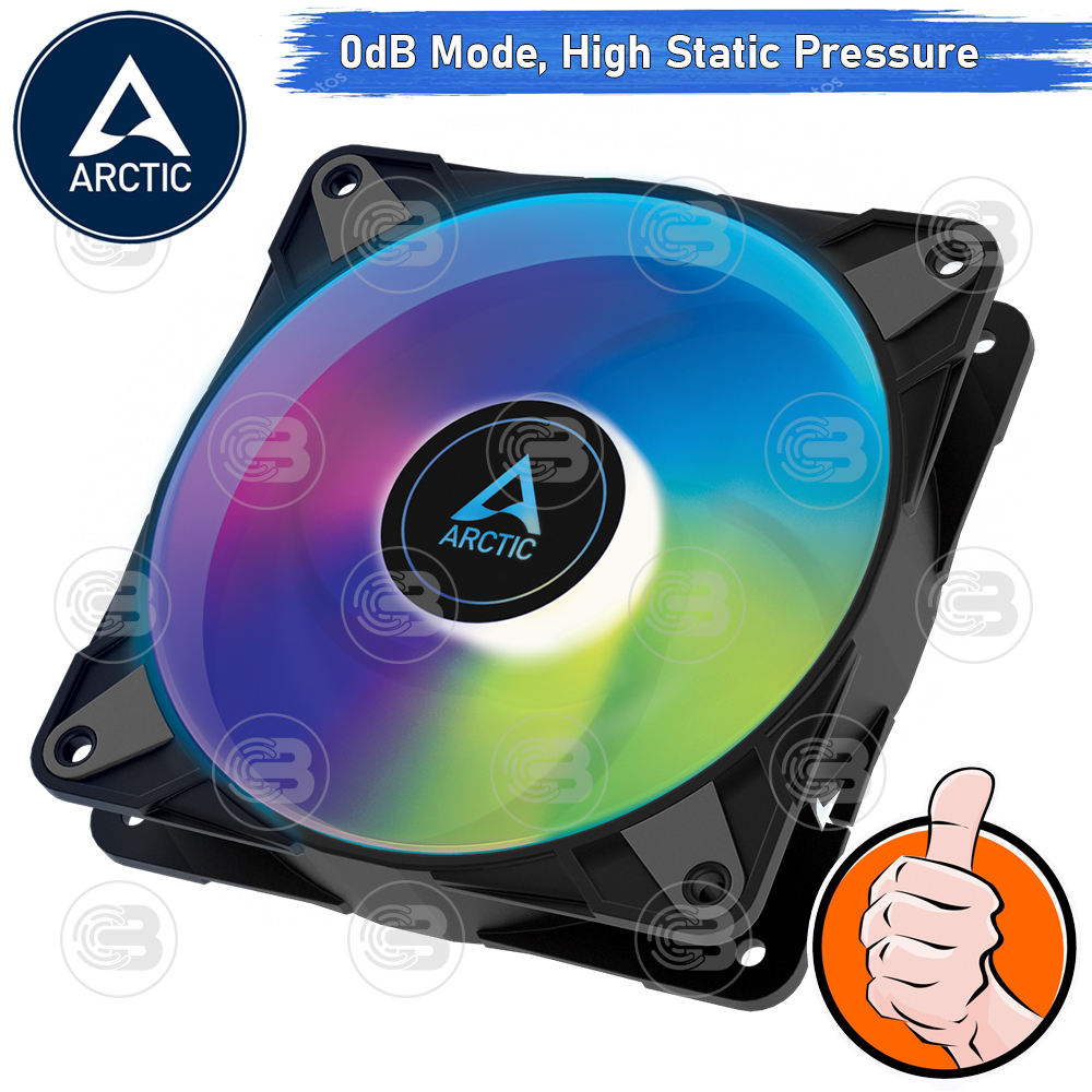 [CoolBlasterThai] ARCTIC P12 PWM PST A-RGB 0dB Black (size 120 mm.) PC Fan Case ประกัน 6 ปี