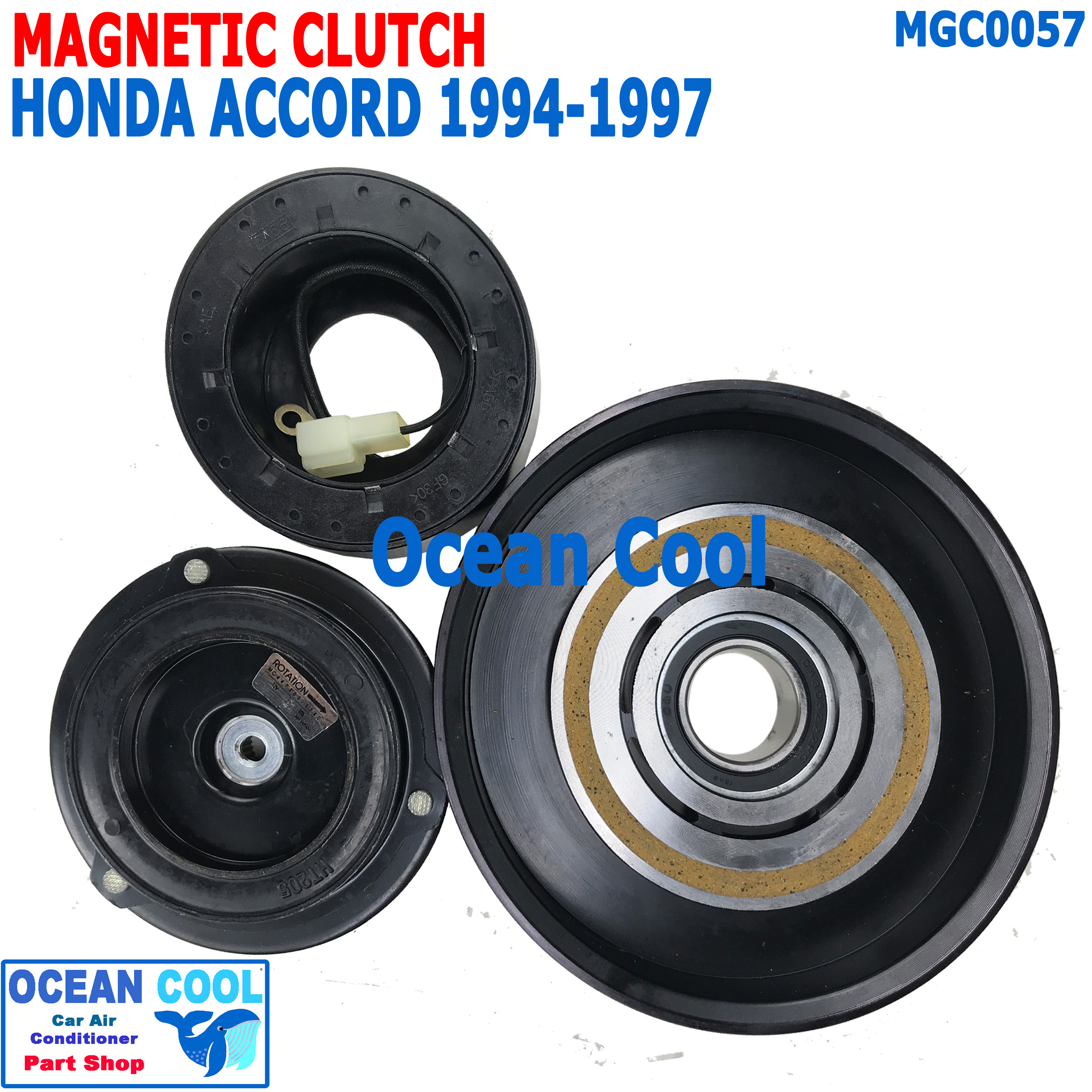 คลัชคอมแอร์ ฮอนด้า แอคคอร์ด 1994 - 1997 MGC0057 6PK Compressor Clutch Honda ACCORD ชุดหน้าคลัชคอมแอร์ อะไหล่ แอร์ รถยนต์ 1995 1996