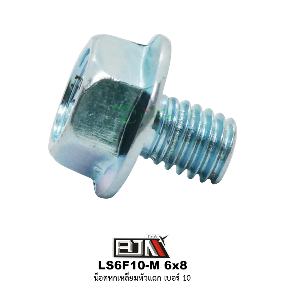 LS6F10-M 6x8 น็อตหกเหลี่ยมหัวแฉกเบอร์ 10 ( 1 ถุงมี 50 ตัว )