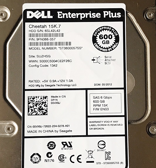Dell 00VX8J [TorCompTH Thailand - ขาย จำหน่าย ราคา] Dell 600GB 15K SAS 3.5IN HDD for Dell EqualLogic