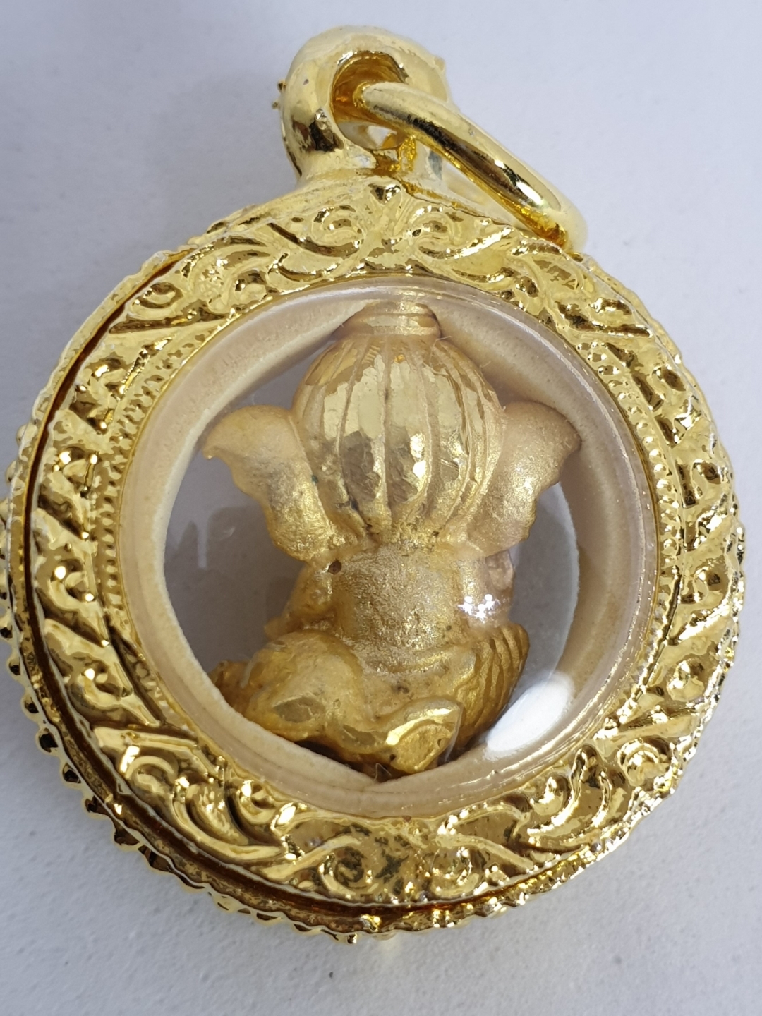 จี้ พระพิฆเนศวร์ พิฆเนศ ปางนั่งประทานพร พร้อมกรอบทองไมค่อนฝังเพชรและกรอบธรรมดา งานจิวลี่งดงามมาก