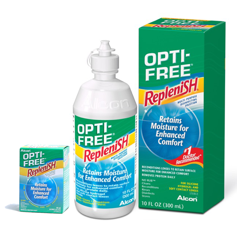 น้ำยาล้างคอนแทคเลนส์ OPTI-FREE Replenish [เซต300ML และ 60ML]