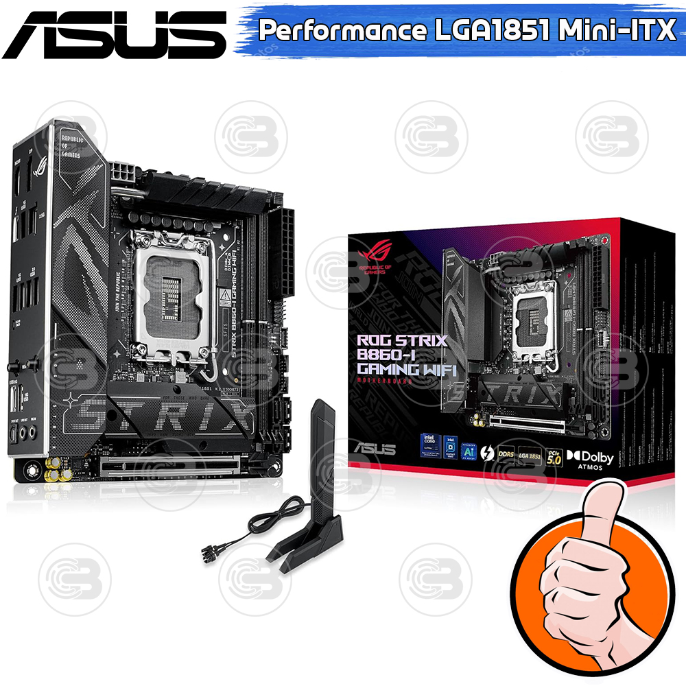 [CoolBlasterThai] ASUS MAINBOARD ROG STRIX B860-I GAMING WIFI INTEL SOCKET LGA1851 DDR5 MINI-ITX ประกัน 3 ปี