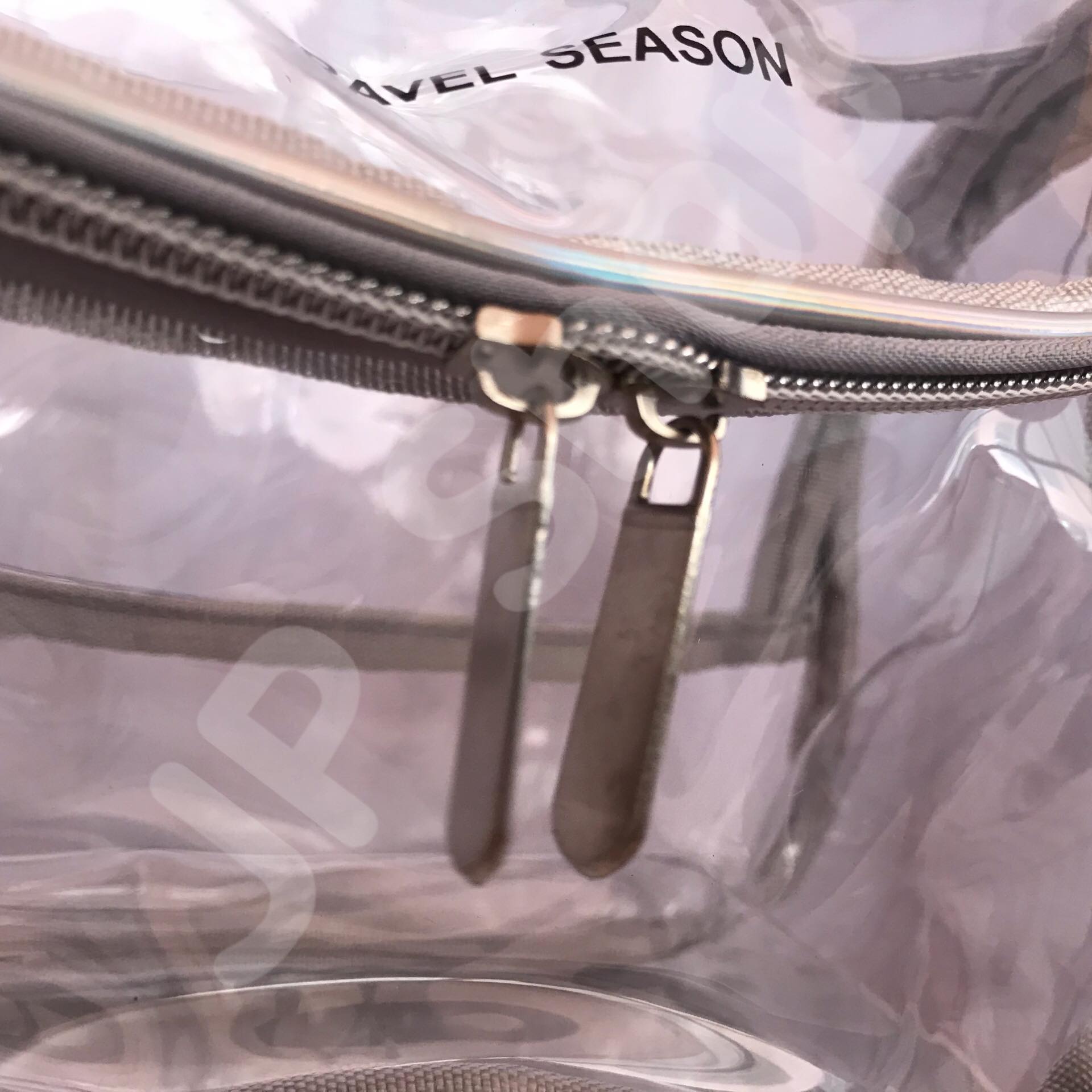 กระเป๋าใส่เครื่องสำอาง รุ่นพกพา สีเทา โปร่งใส ราคา/1 ใบ #0102